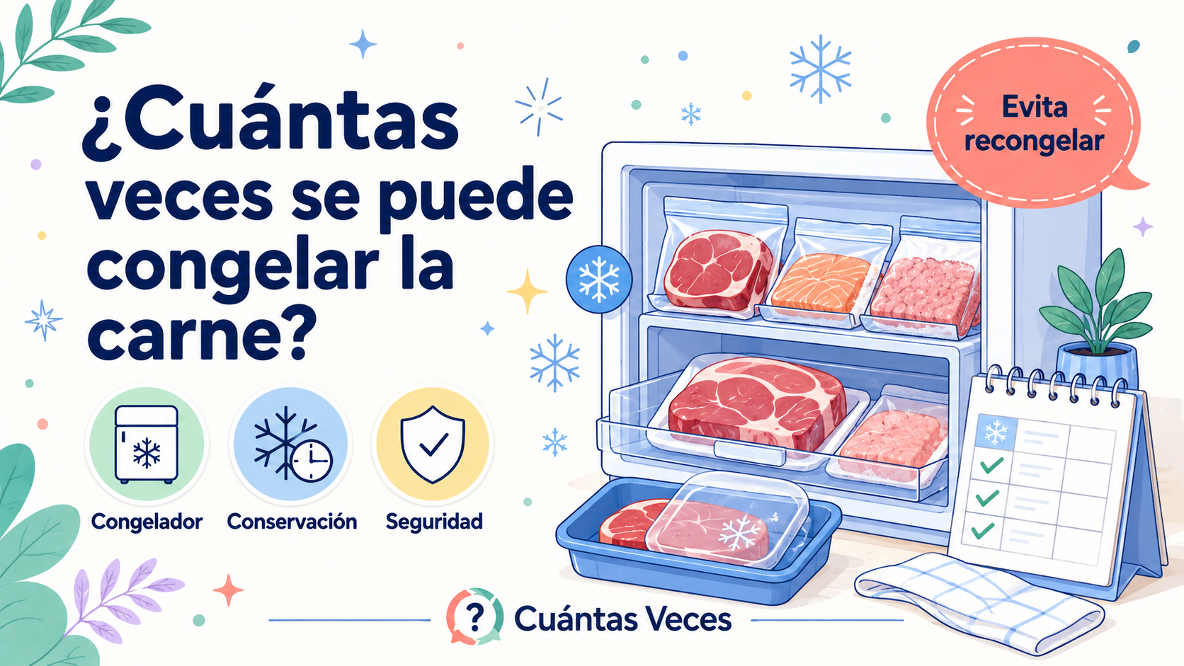 ¿Cuántas veces se puede congelar la carne?