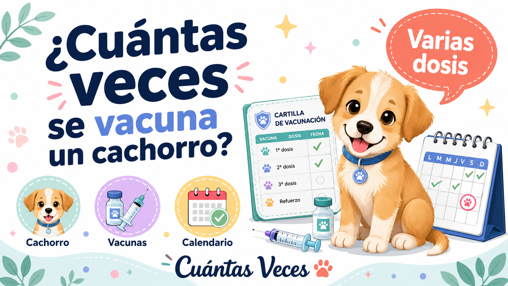 ¿Cuántas veces se vacuna un cachorro?
