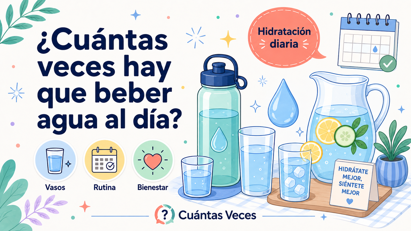 ¿Cuántas veces hay que beber agua al día?