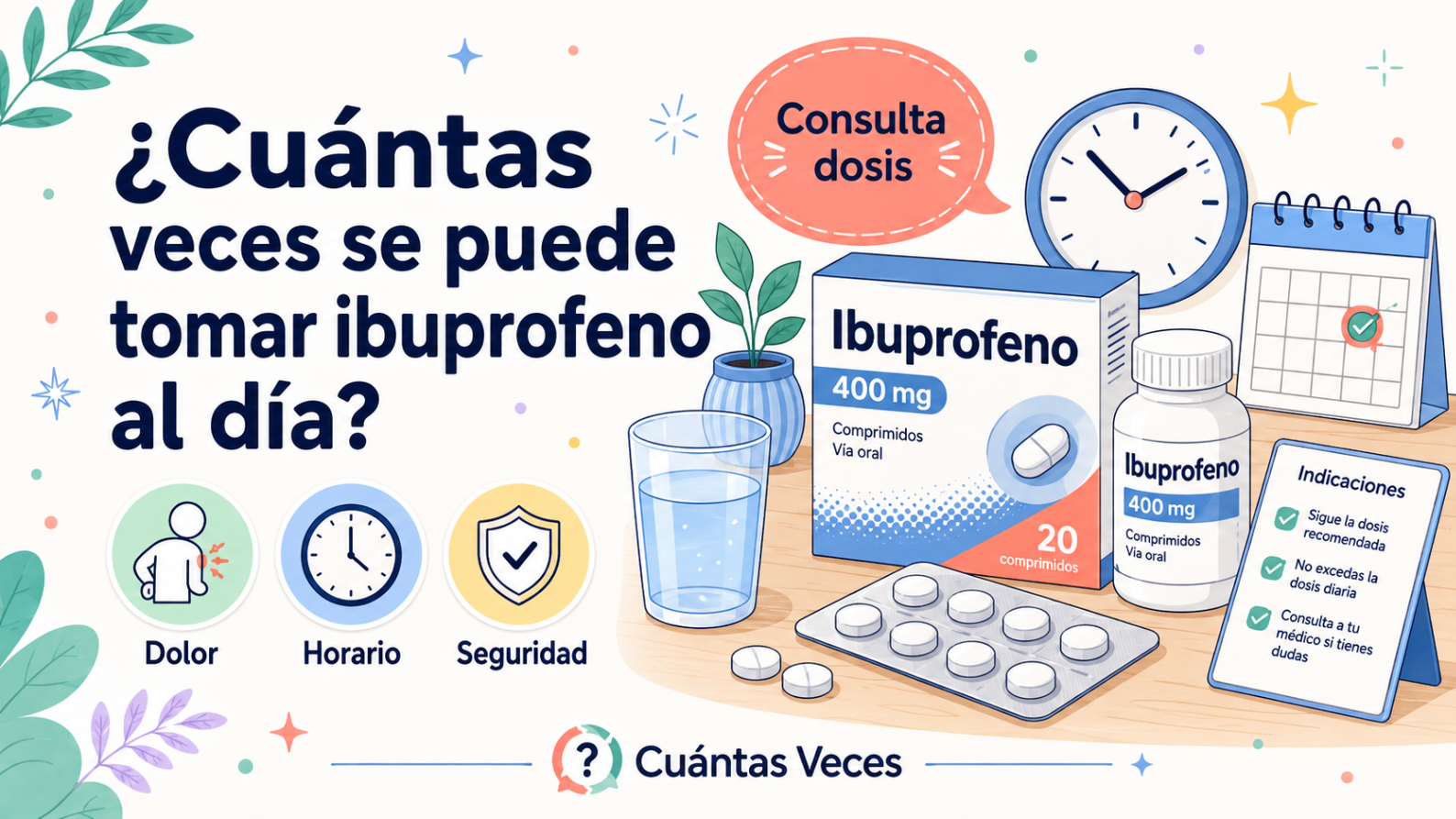 ¿Cuántas veces se puede tomar ibuprofeno al día?