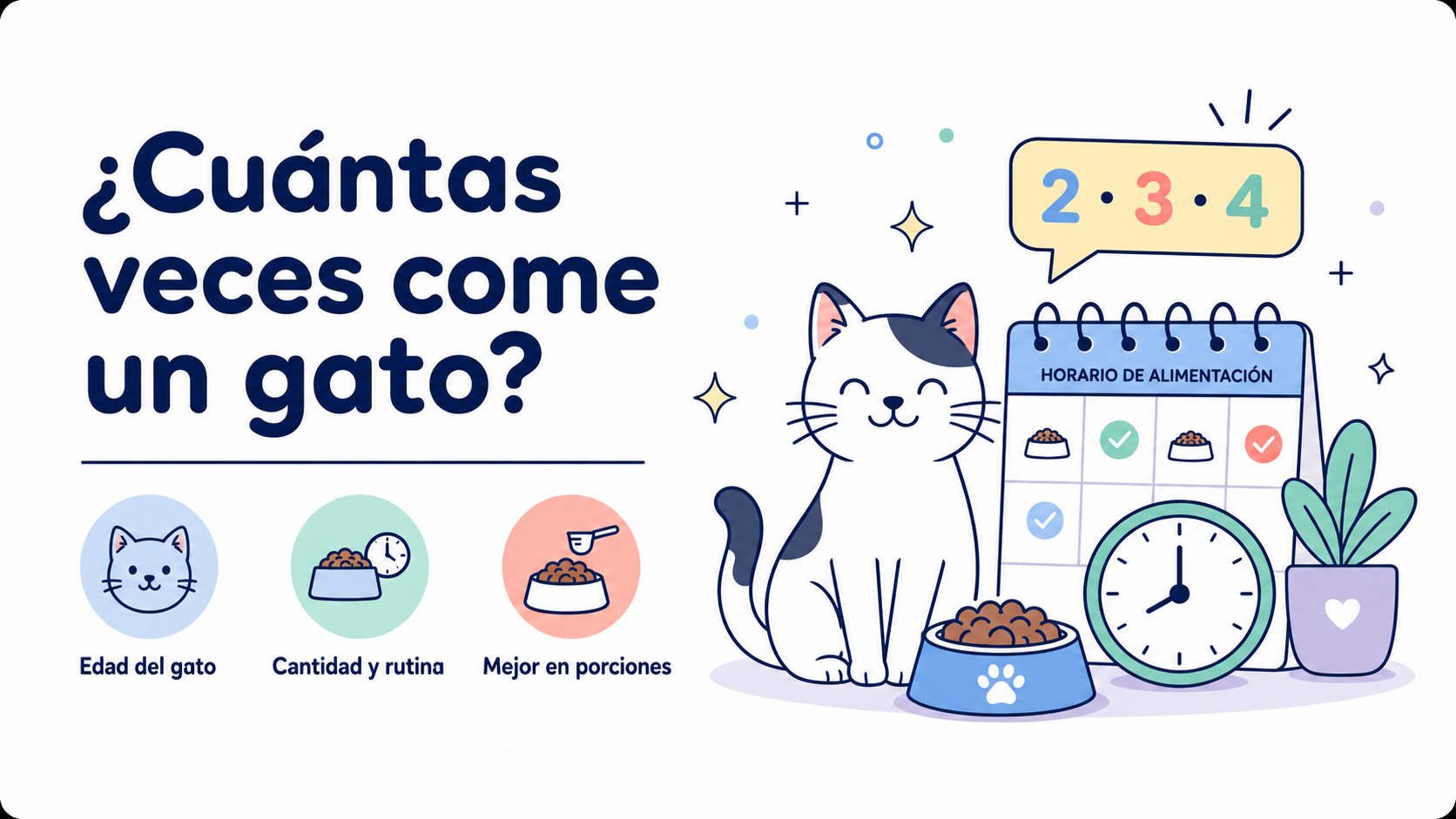¿Cuántas veces come un gato al día?