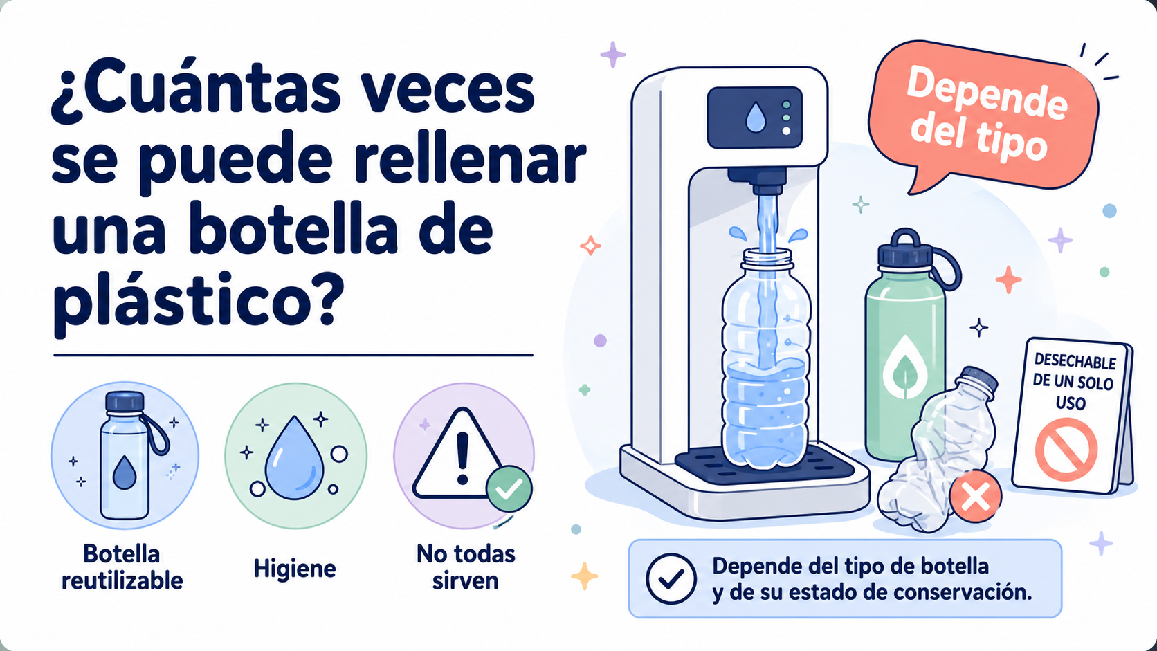 ¿Cuántas veces se puede rellenar una botella de plástico?